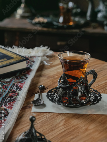 A cup of tea as takjil or ifthar or berbuka in Ramadhan mont
