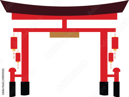 Chinese Gate Vector Illustration