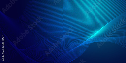 Futuristic technology background.Blue line wave light screen abstract illustration.