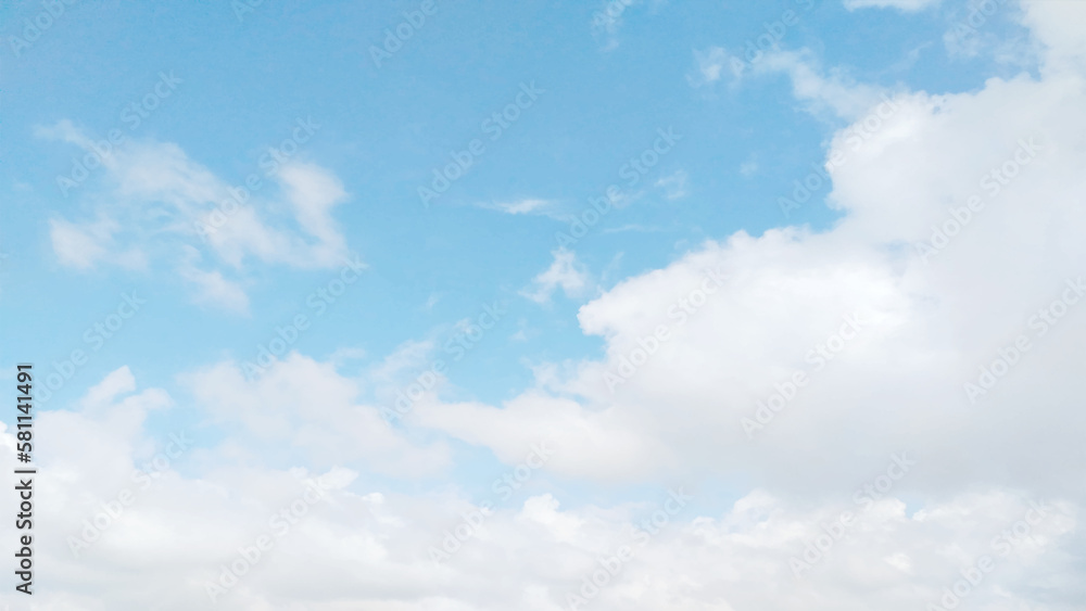 The vast blue sky and clouds sky. Blue sky and white clouds floated in the sky on a clear day with warm sunshine combined with cool breeze blowing against the body resulting in a miraculous refreshing