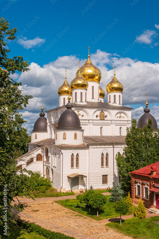 Dmitrov, Russia. View of Cathedral of the Assumption of the Blessed Virgin Mary on the territory of the Dmitrievsky Kremlin. Dmitrov, Russia. View of Cathedral of the Assumption of the Blessed Virgin Mary on the territory of the Dmitrievsky Kremlin.