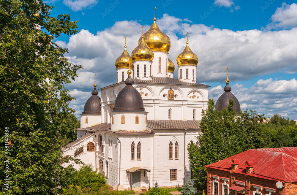 Dmitrov, Russia. Cathedral of the Assumption of the Blessed Virgin Mary on the territory of the Dmitrievsky Kremlin.