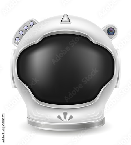 space astronaut helmet for spaceship flight vector illustration