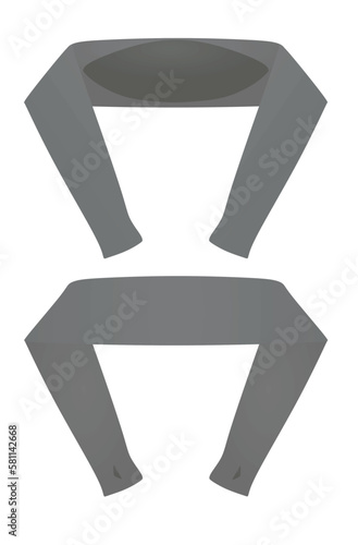 Grey sleeve gloves. vector illustration