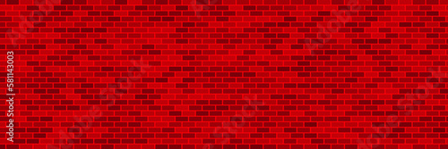 Red seamless bricks wall pattern. Vector design