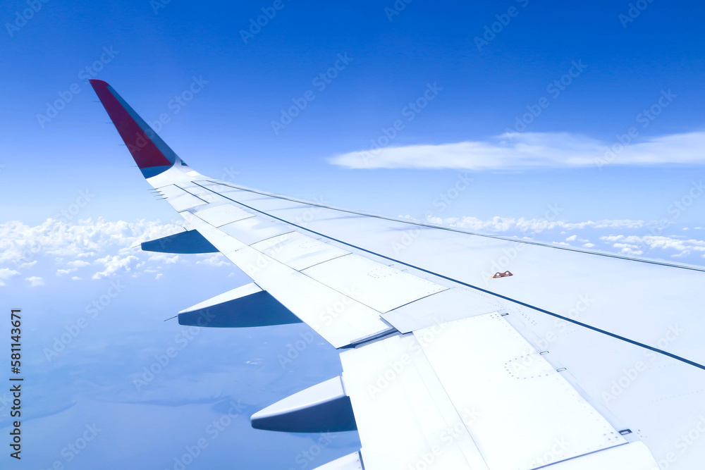 sky and wing of the plane sky and wing of the plane