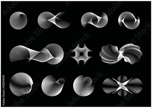 Distorted wave abstract texture. abstract geometric dynamical surface. Vector stripe deformation background. Mesh, the grid pattern of lines, Nft cyber gravity grids, warp tunnel retro wave