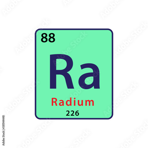 Radium element periodic table icon vector logo design template