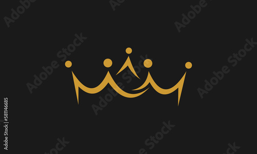 Line art crown logo design