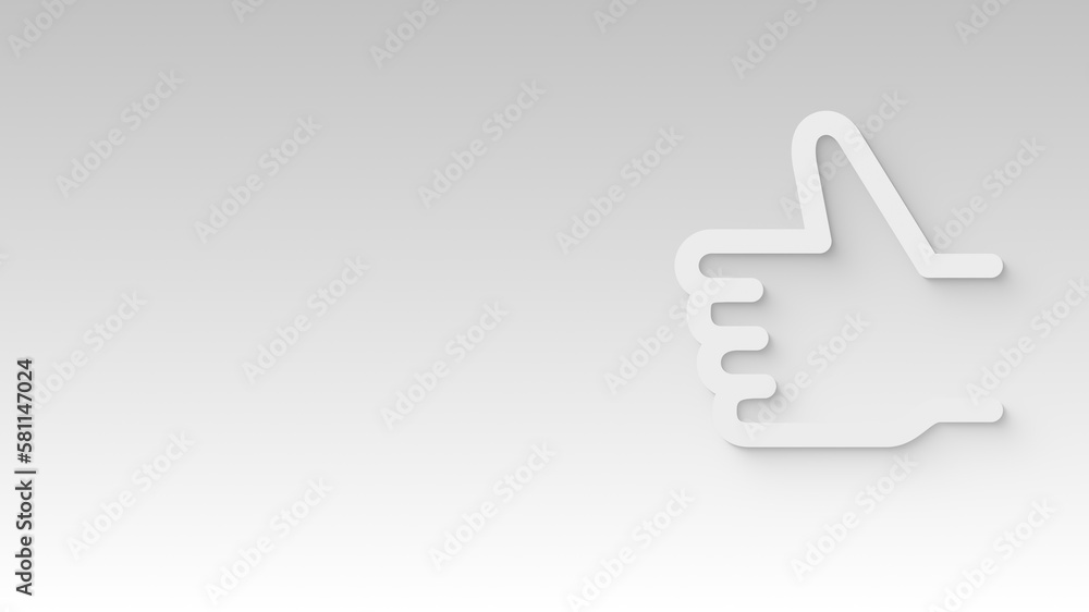 Thumb Up Opinion Abstract Icon Modern Clean Presentation Background with Soft Shadow and Copy Space Thumb Up Opinion Abstract Icon Modern Clean Presentation Background with Soft Shadow and Copy Space