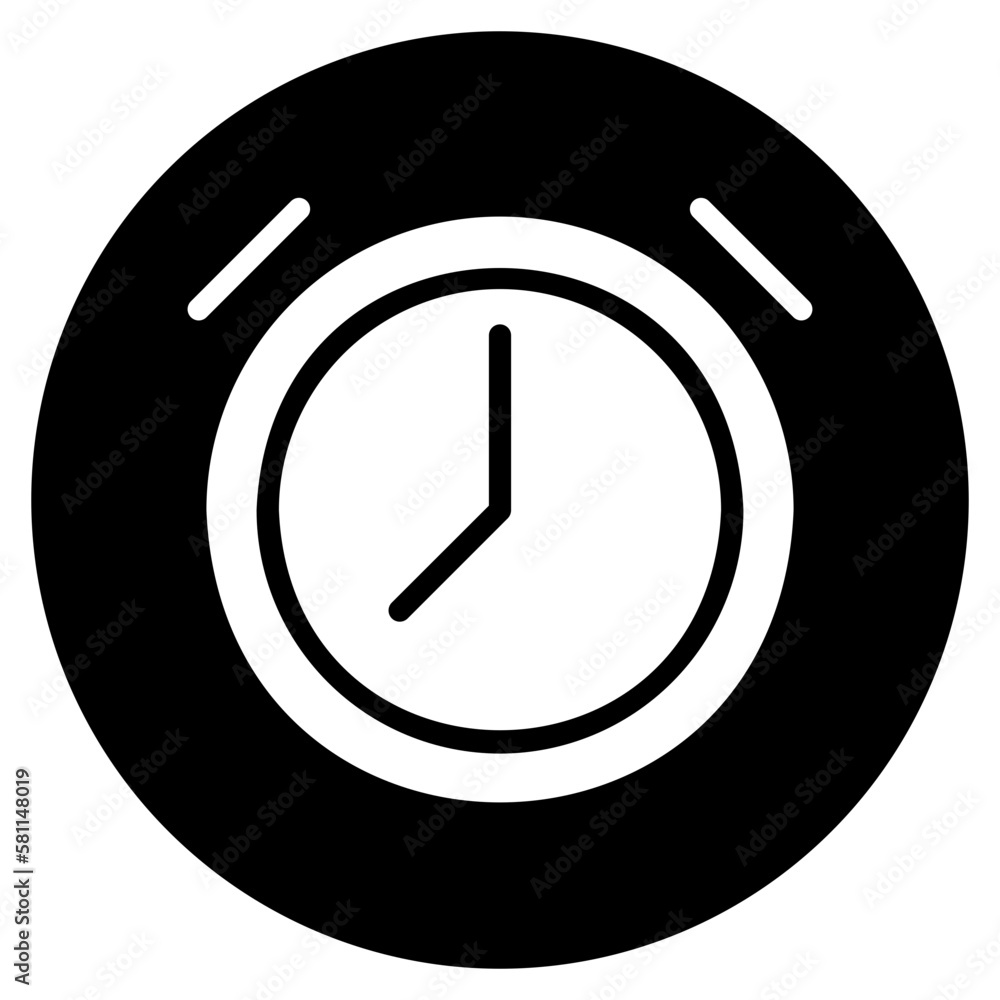 alarm clock glyph icon alarm clock glyph icon