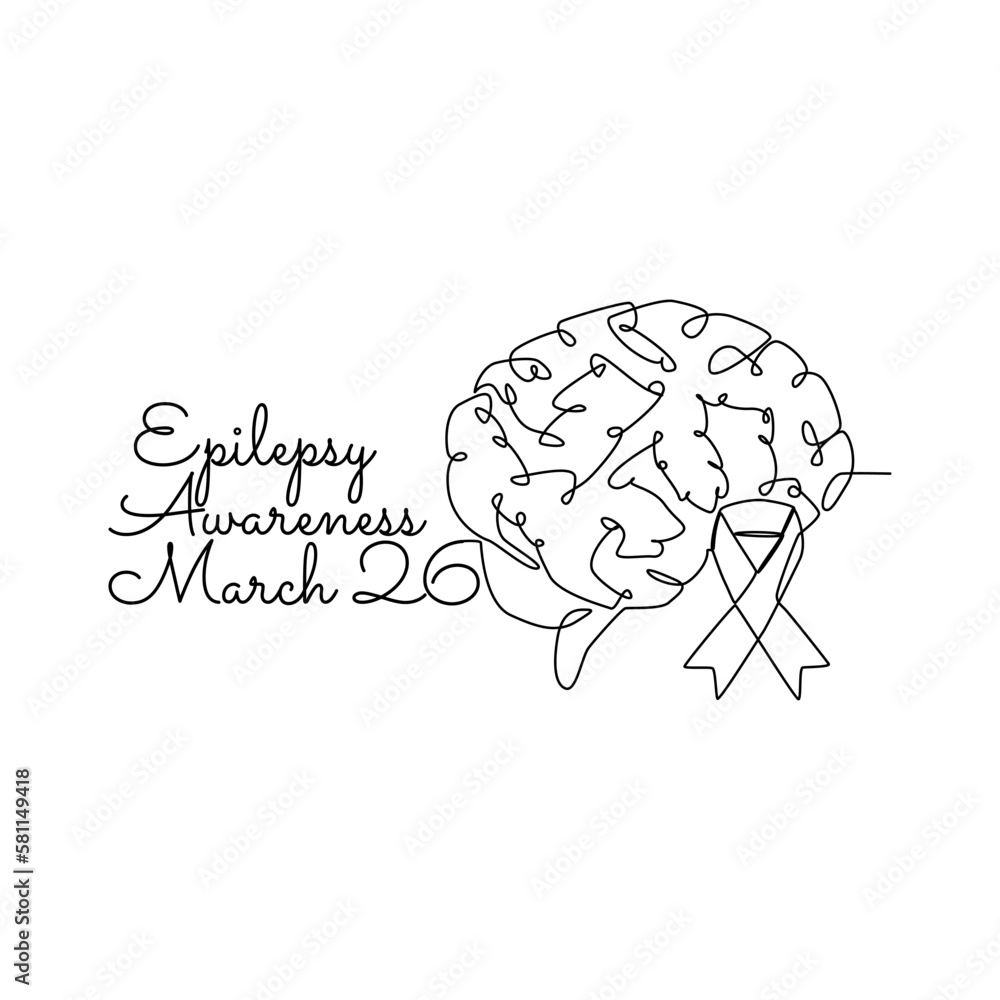 single line art of epilepsy awareness good for epilepsy awareness celebrate. line art. illustration. single line art of epilepsy awareness good for epilepsy awareness celebrate. line art. illustration.