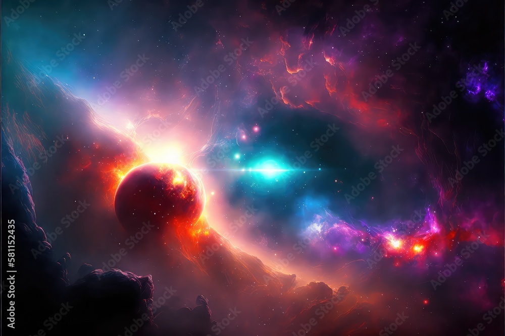 Fototapeta premium the night sky of shiny universe for cosmic scenery generative ai