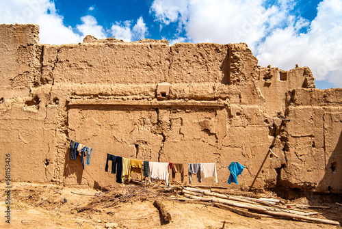 Laundry in a cashba, Morocco photo