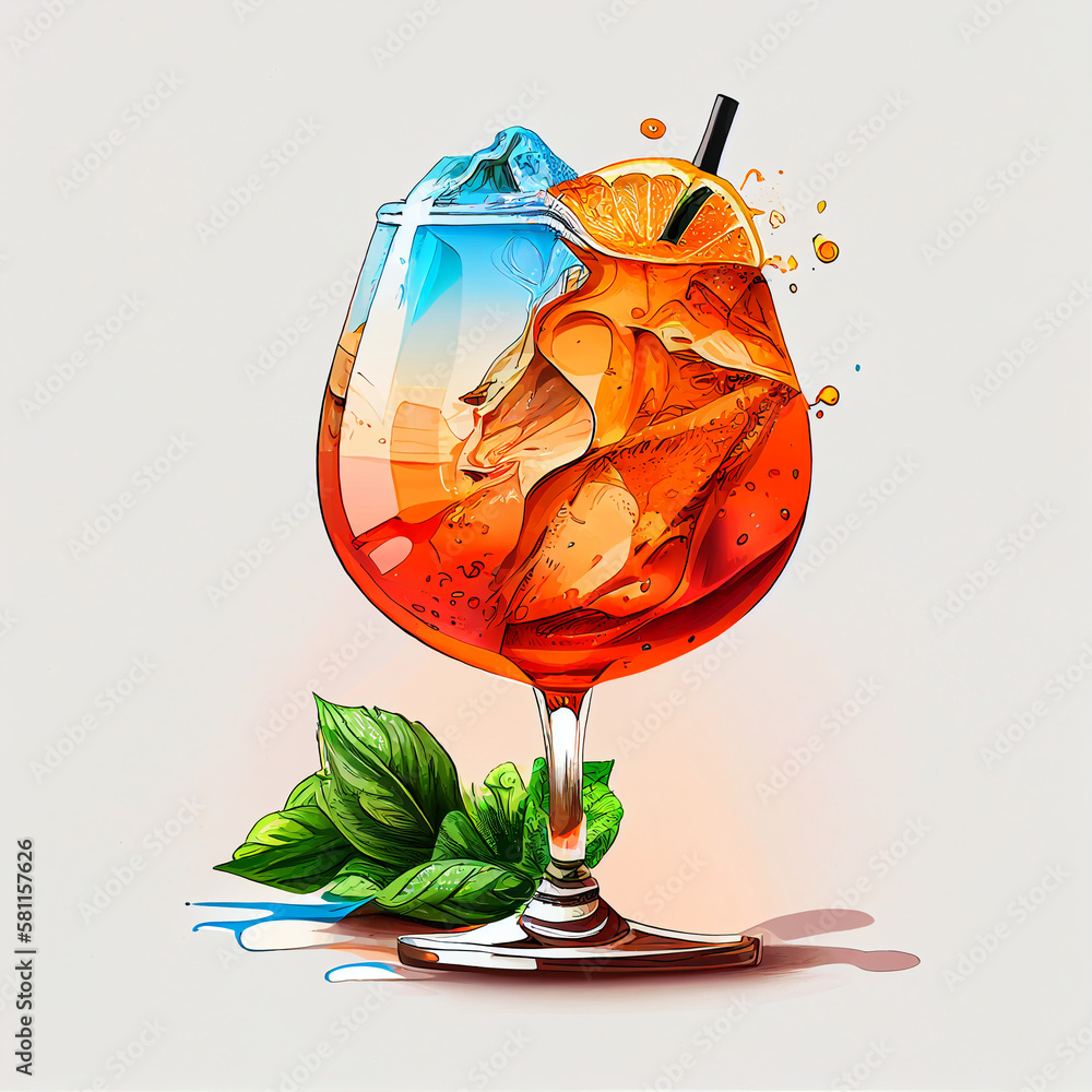 Aperol Spritz Stock Illustration | Adobe Stock