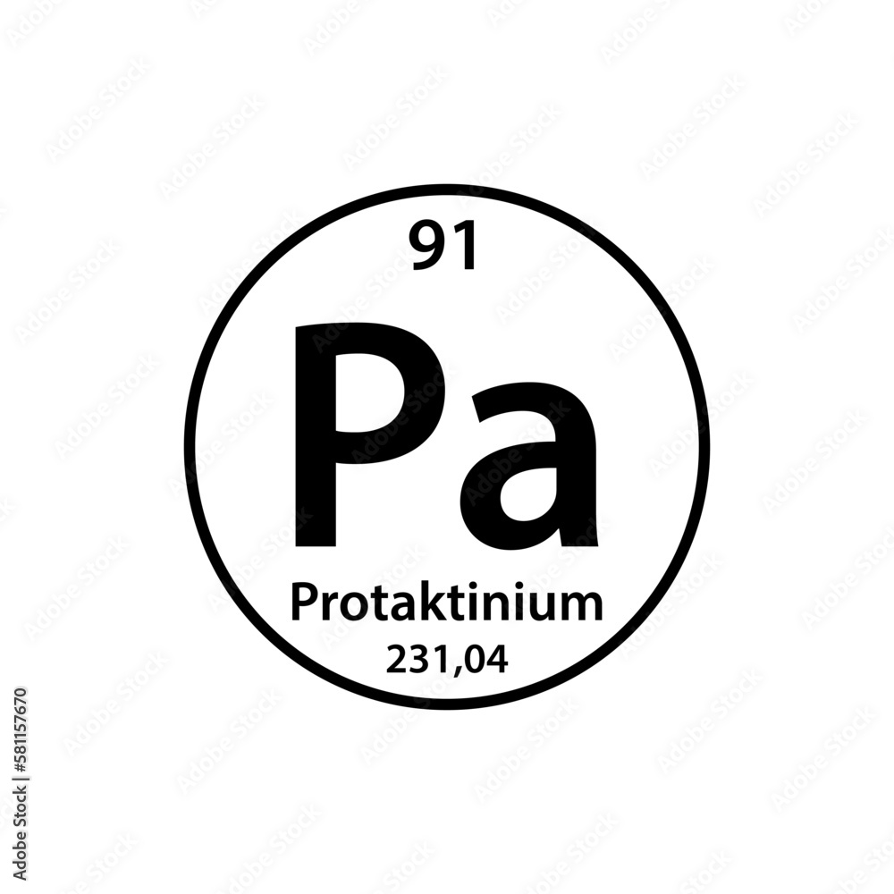 Pa element periodic table icon vector logo design template Stock Vector