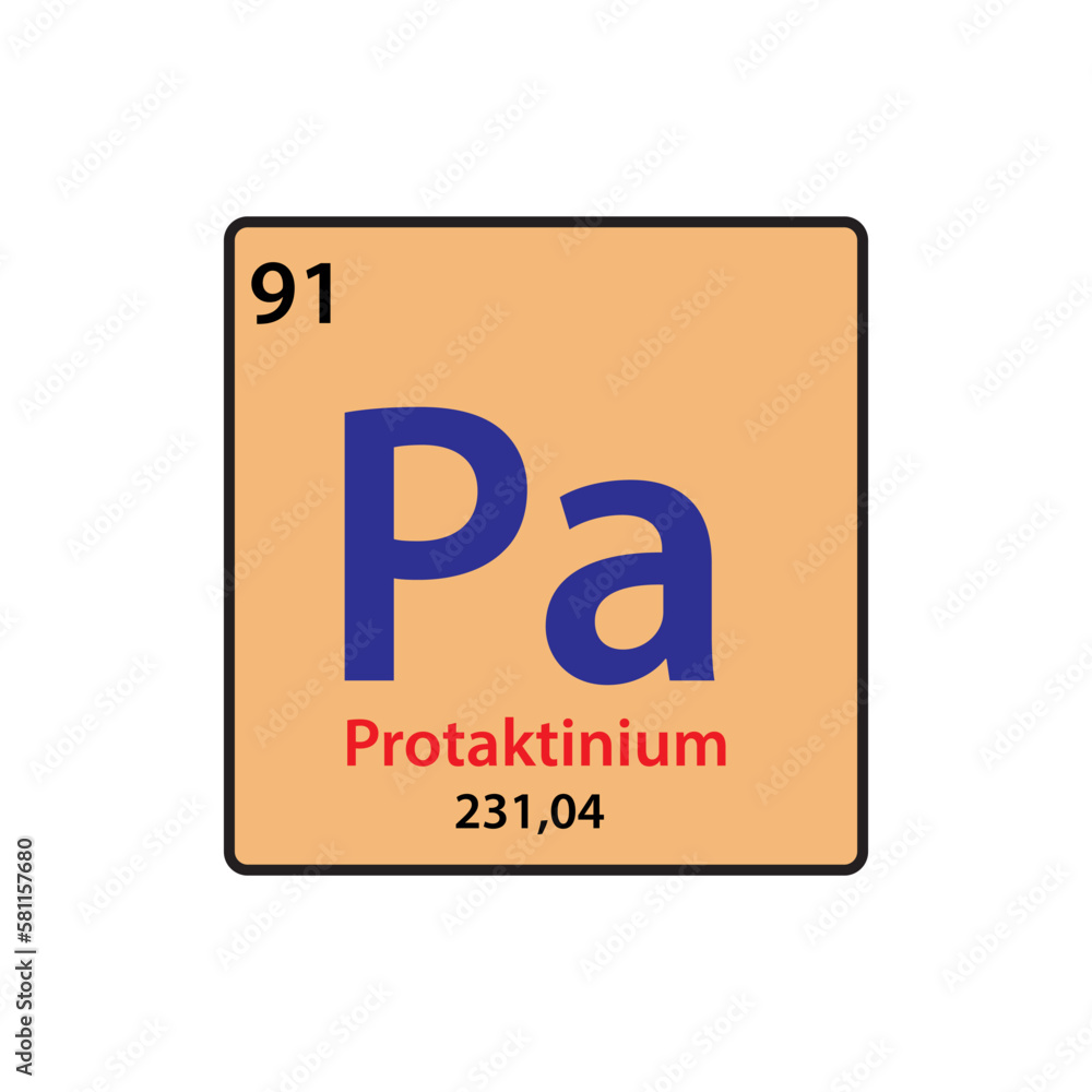 Pa element periodic table icon vector logo design template Pa element periodic table icon vector logo design template