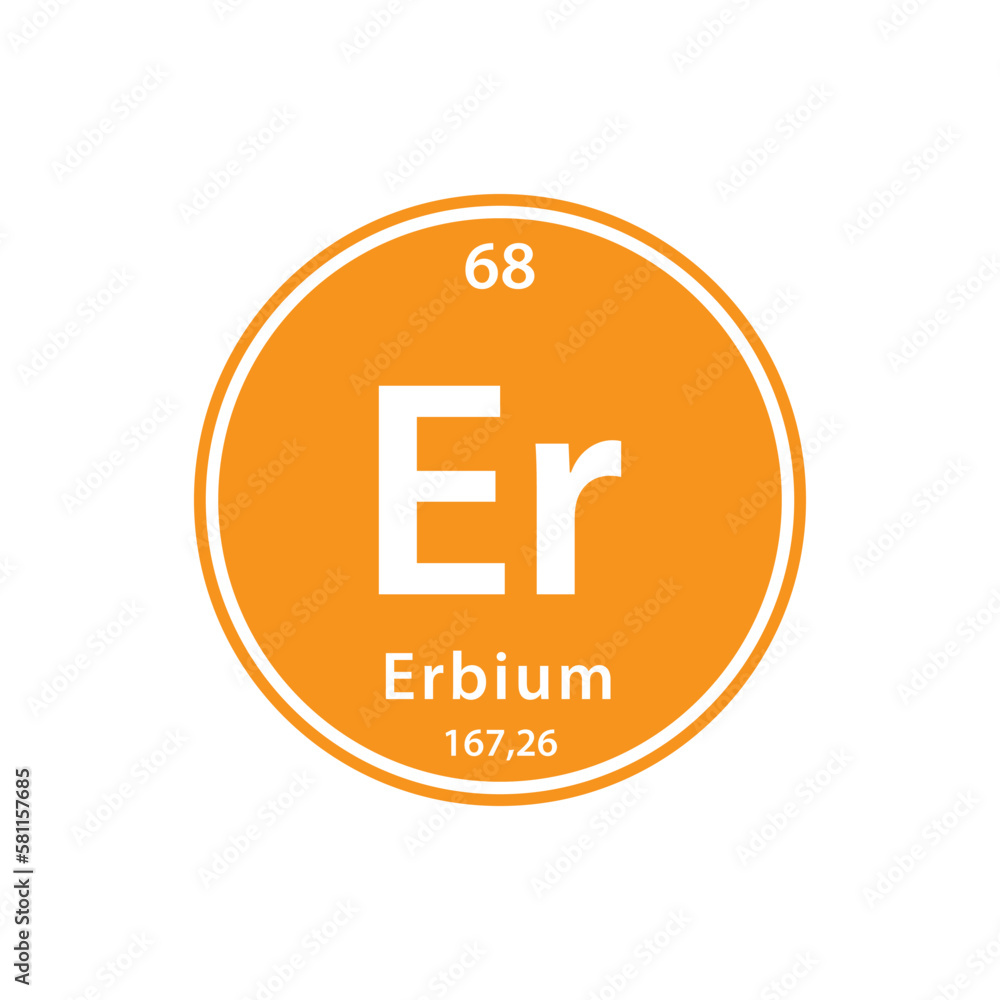 Erbium element table icon vector logo design template Erbium element table icon vector logo design template