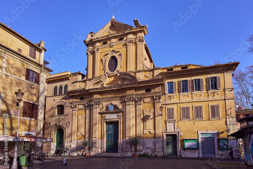Sant'Agata in Trastevere baroque church in Rome, Italy