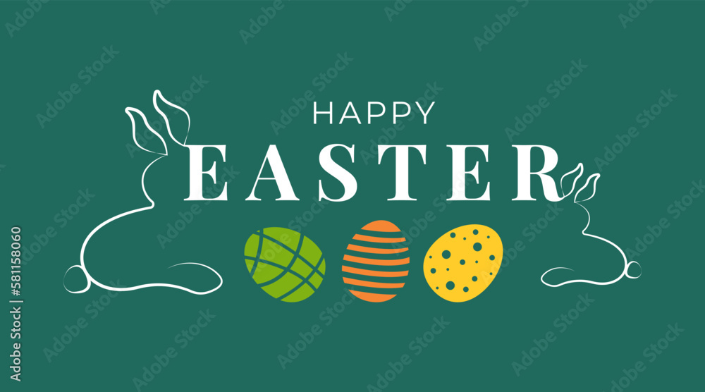 Naklejka premium Hand drawn easter eggs composition for greeting card design, Happy Ester 