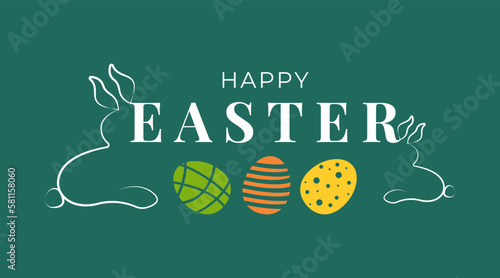 Hand drawn easter eggs composition for greeting card design, Happy Ester 