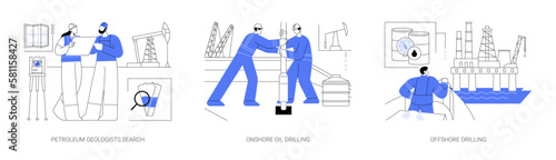 Oil exploration abstract concept vector illustrations.