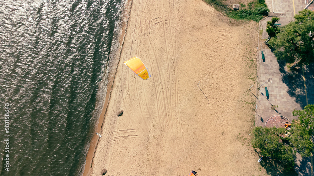 kitesurfing at the beach in brazil