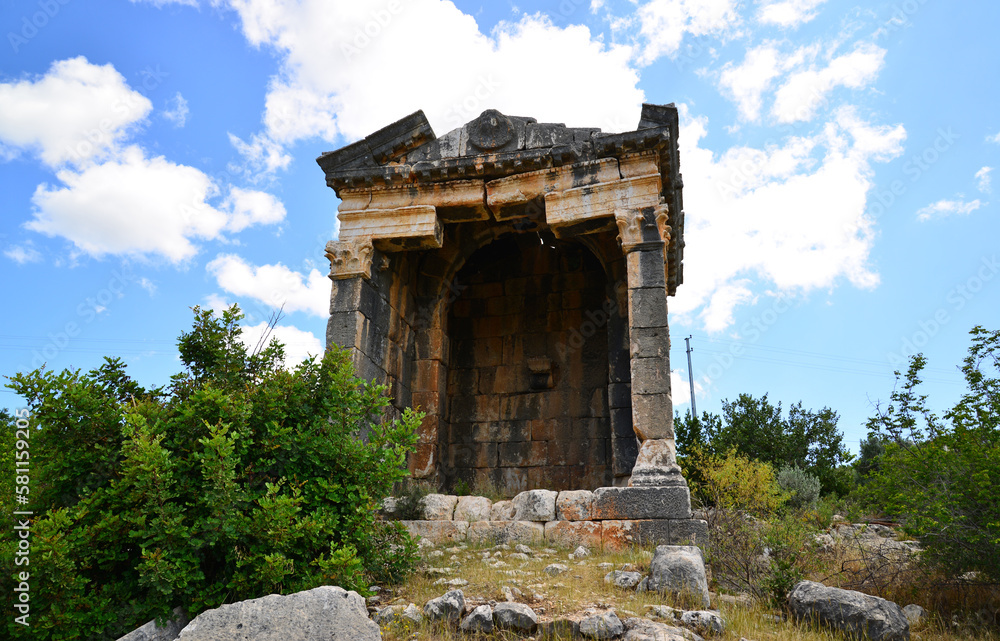 Demircili Mausoleums in Mersin, Turkey, were built in antiquity.