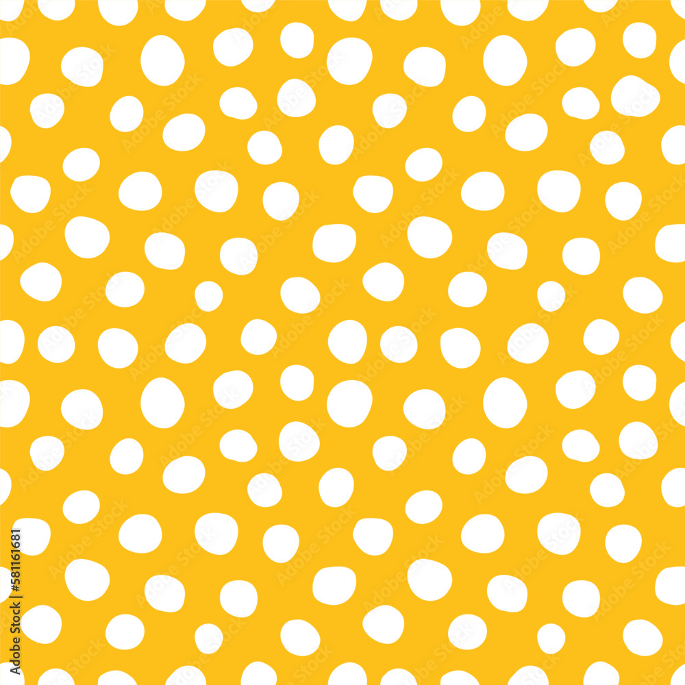 Yellow seamless pattern with white spots. Yellow seamless pattern with white spots.