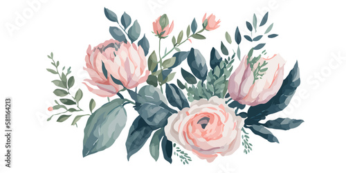 Vector Watercolor Blooms: A Dreamy and Romantic Collection for Your Designs