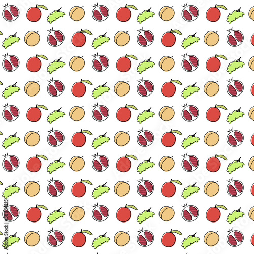 Fototapeta Naklejka Na Ścianę i Meble -  seamless pattern with fruit