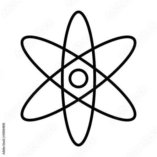 Atom icon. Molecule or atom symbol. Vector illustration isolated on white background.