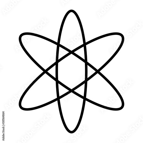 Atom icon. Molecule or atom symbol. Vector illustration isolated on white background.