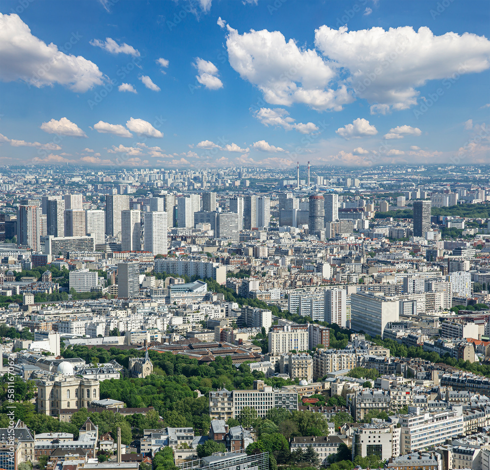 Paris skyline (cloudy summer day) , France