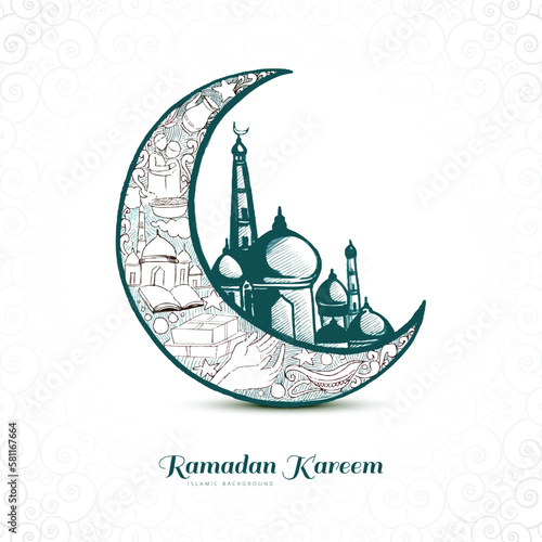 Ramadan kareem greeting card for muslim holiday background
