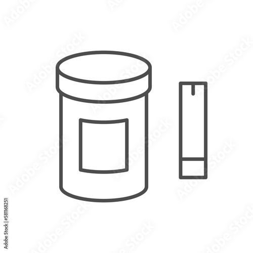 Diabetic test stripes line icon