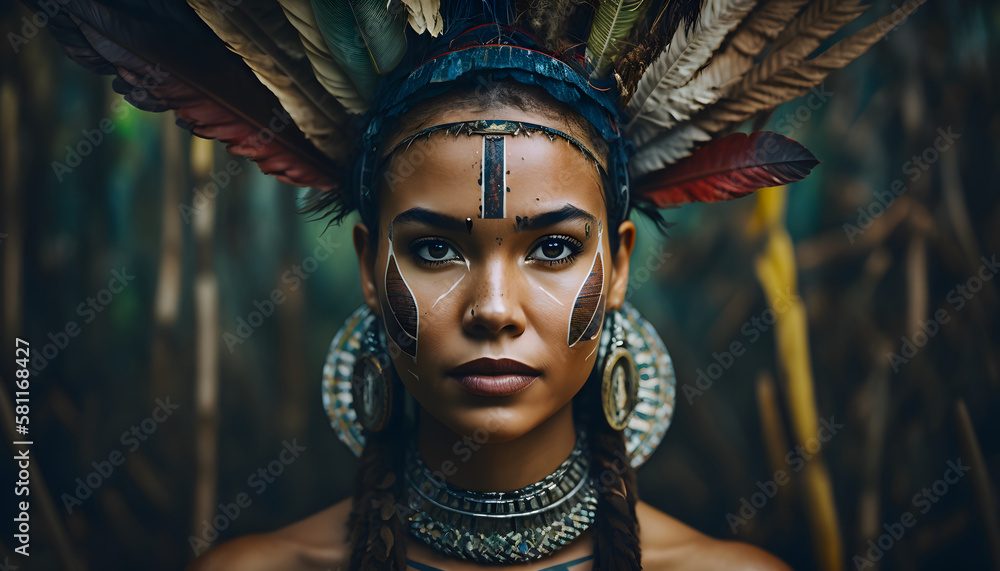 Beautiful Woman of the Amazon, Power and Beauty of the Indigenous