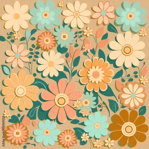 Colorful floral pattern, seamless pattern
