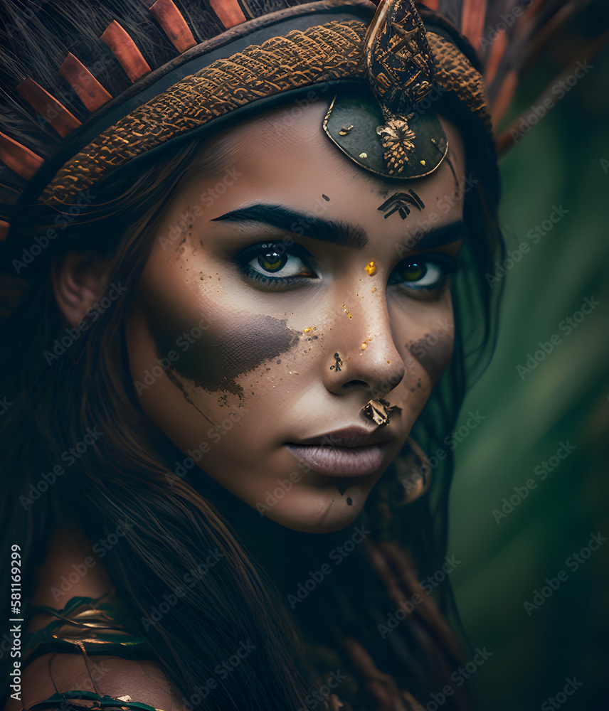 Beautiful Woman of the Amazon, Power and Beauty of the Indigenous Culture of the Amazon Beautiful Woman of the Amazon, Power and Beauty of the Indigenous Culture of the Amazon