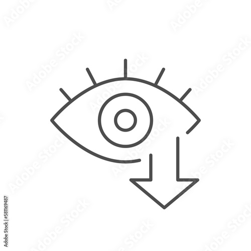 Vision degradation line outline icon