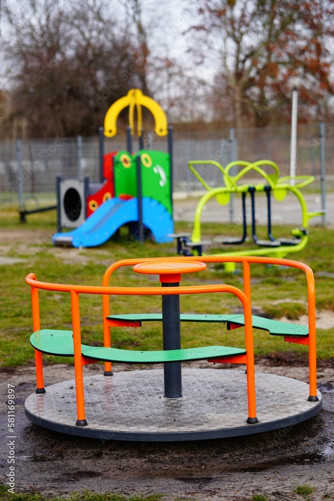 Vertical shot of children playground Vertical shot of children playground