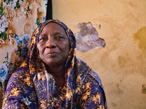 Old african woman posing photo