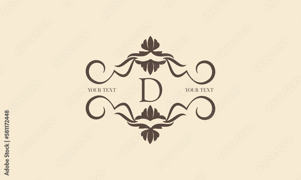 Luxury logo D. Business sign, identity for restaurant, royalty, cafe, heraldry, jewelry, fashion and other vector illustrations perfect for boutique, hotel, wedding and other elegant business. Luxury logo D. Business sign, identity for restaurant, royalty, cafe, heraldry, jewelry, fashion and other vector illustrations perfect for boutique, hotel, wedding and other elegant business.