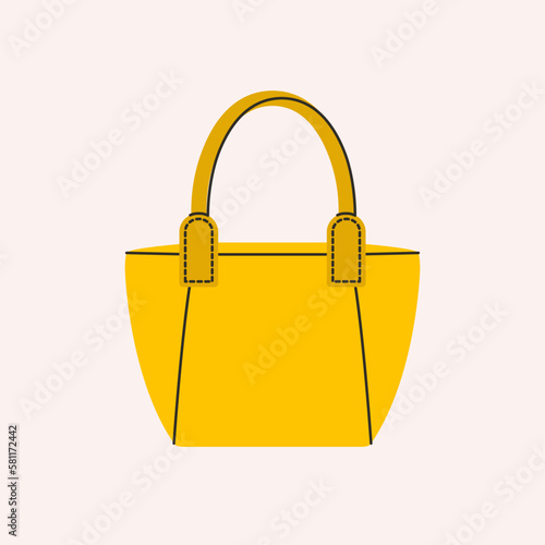 Women bag. Fashion flat handbag, elegant tote shopper purse, cartoon stylish female accessories. Vector illustration