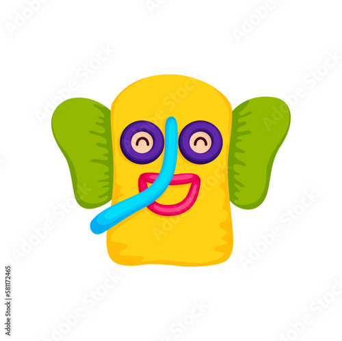 Cartoon Marimonda mask isolated Barranquilla carnival party holiday object. Vector Colombian and Latin America head mask, tourist souvenir