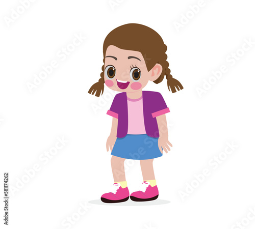 cute little girl doing tell something