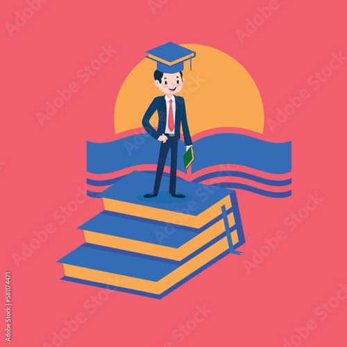 school, college, and university vector logos. education or graduate icon