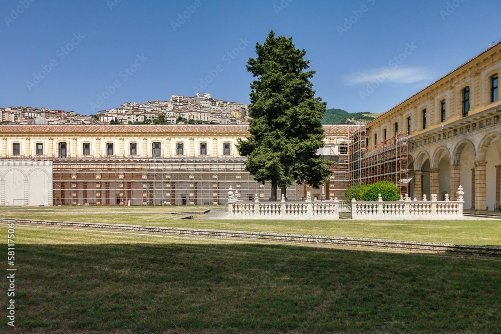 Image of the Certosa di Padula building from the outside in Campania, Italy