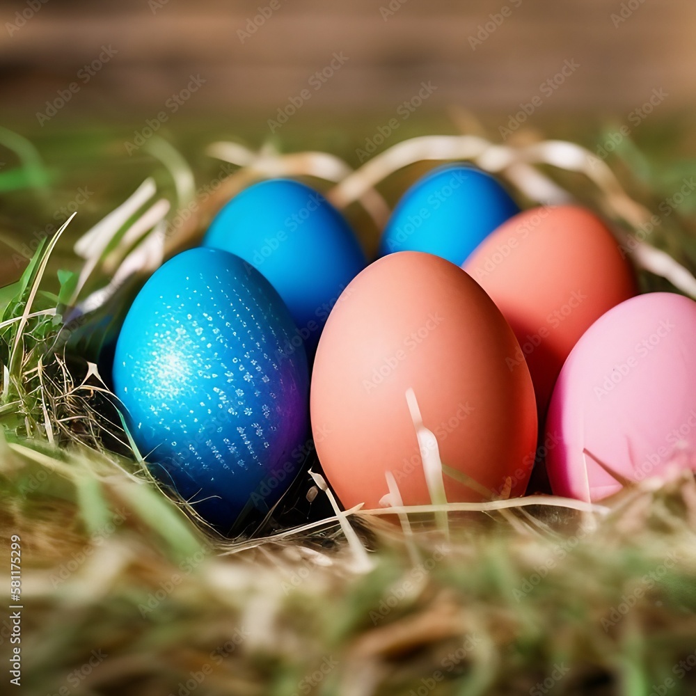 Colored Easter Eggs with generative ai