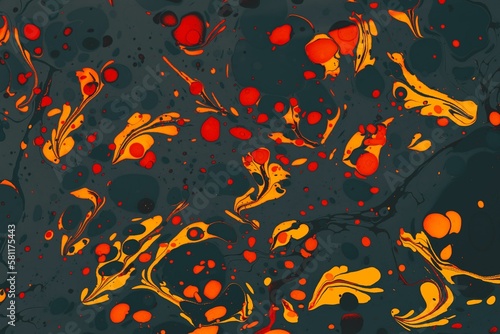 Ebru art background with floral marbling texture patterns Abstr